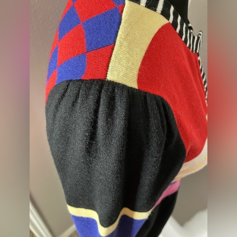 Couture Colorful Long Sleeve Sweater Dress sz Small - Picture 7 of 13